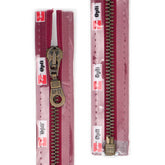 Rits deelbaar | Opti | metaal brons M60 | 60 cm | 750 bordeaux Deelbare Rits OPTI - D - M60 - BRONS - 60 - CM - 750 - BORDEAUX